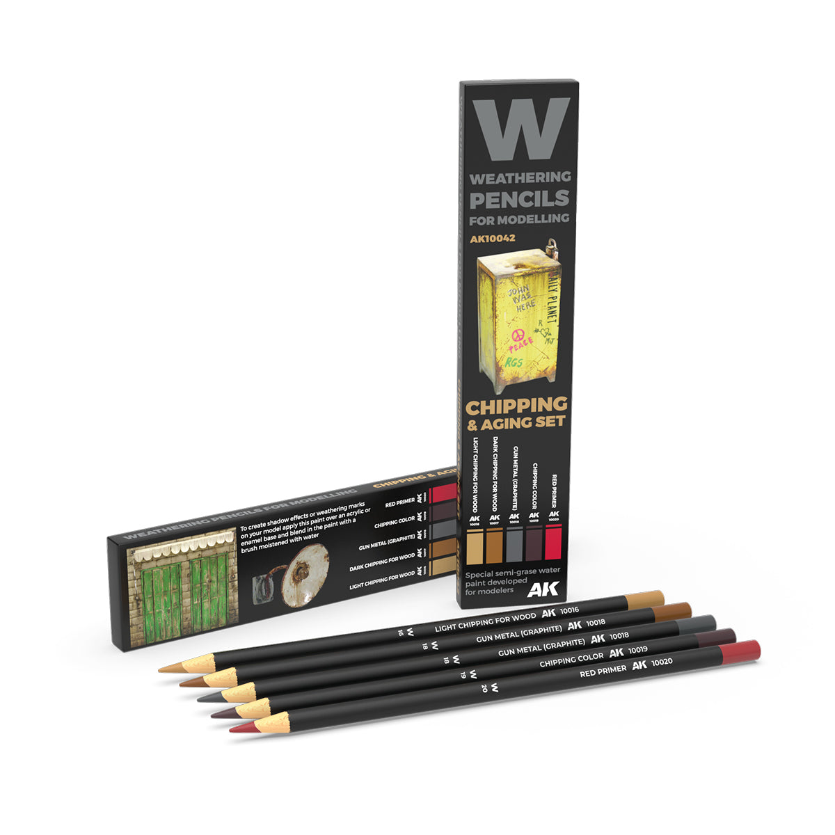 AK Interactive CHIPPING WATERCOLOUR PENCIL SET AK10042