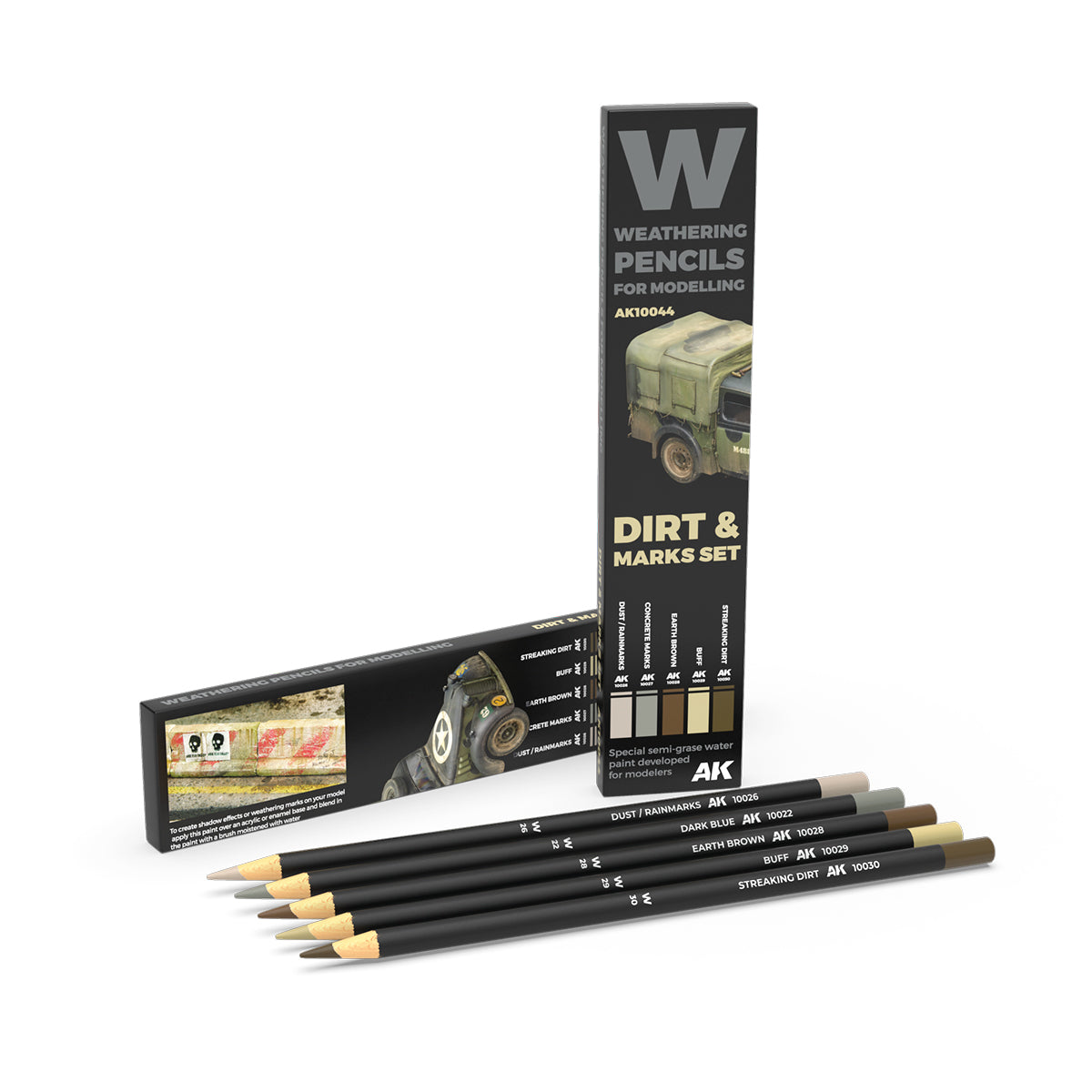 AK Interactive SPLASHES, DIRT AND STAINS WATERCOLOUR PENCIL SET AK10044