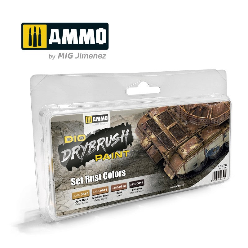 AMMO Drybrush Rust Colours Paint Set (MIG7302) | Easy Weathering Effects