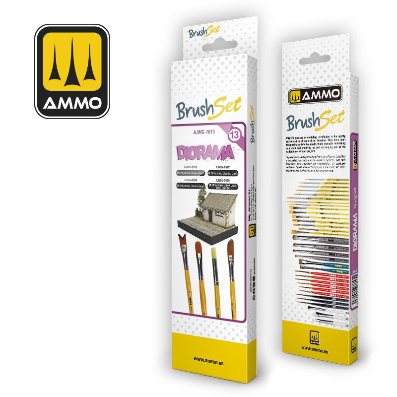 Modelling Paint Brush Set – MIG Diorama Brush Set (4 Brushes for Terrain & Effects)
