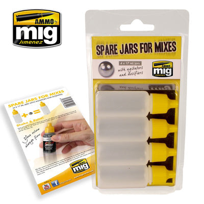Model Paint Mixing Jars – AMMO by MIG Spare Jars for Mixes (4 × 17 ml)