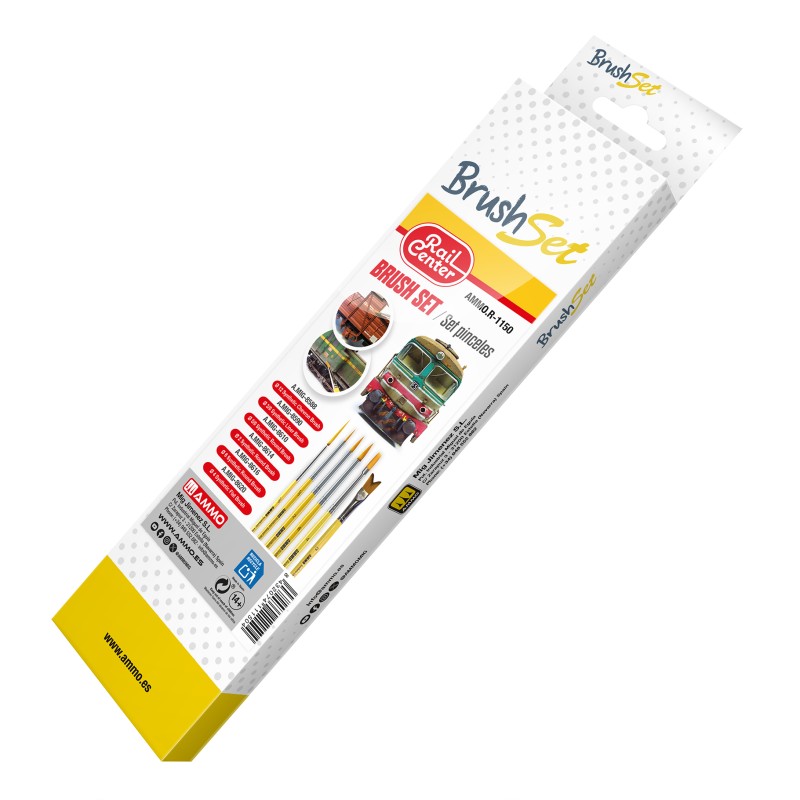 AMMO by Mig Jimenez Rail Center Brush Set MIGR1150