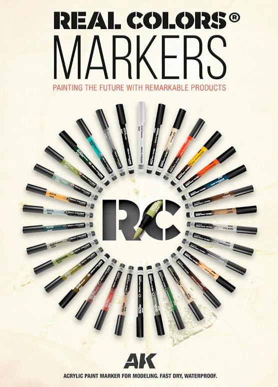 AK Interactive RCM150 Special Box Real Colors Markers – 34 Paint Pens