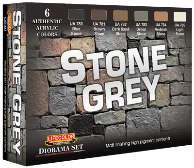 LifeColor Model Diorama Stone Paints Set