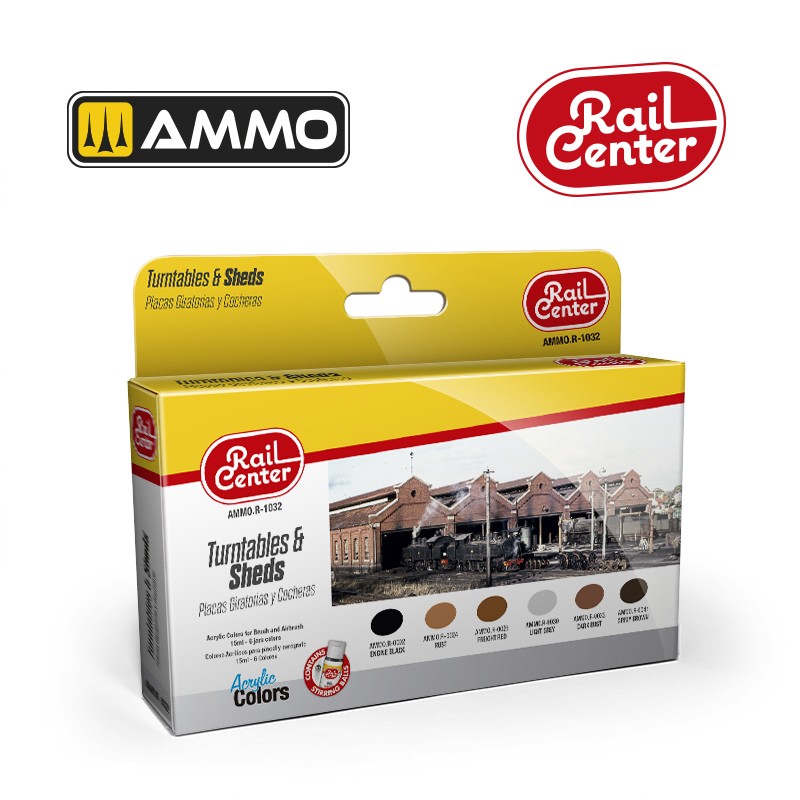 AMMO Rail Centre Train Sheds & Turntables Paint Set MIGR1032