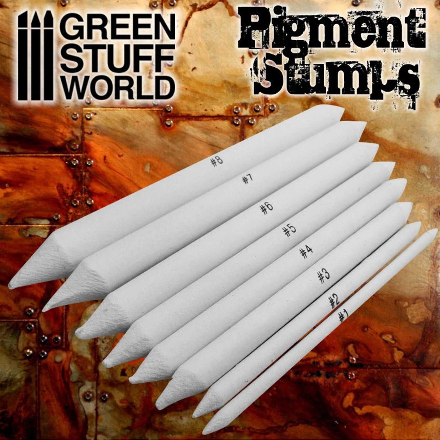 Green Stuff World Pigment Blending Stumps Set Pack of 8