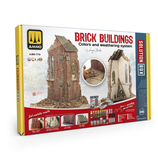 Model Brick Painting Set – MIG Solution Box 09 for Realistic Model Brickwork MIG7710