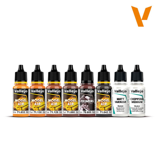 Vallejo Model Air Rust & Chipping Effects Set 8 x 17ml 71.186