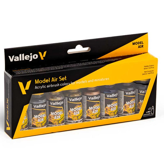 Vallejo Model Air Metallic Colours Set 8 x 18ml 71.176