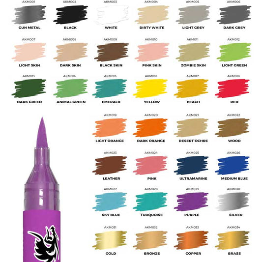 AK Interactive Playmarkers Full Range Set 34 Colours AKM150