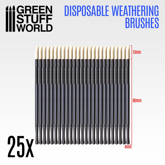 Green Stuff World Disposable Synthetic Brushes Pack of 25