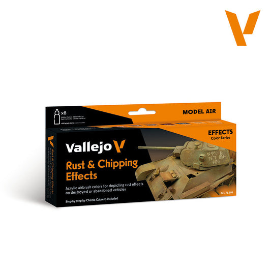 Vallejo Model Air Rust & Chipping Effects Set 8 x 17ml 71.186