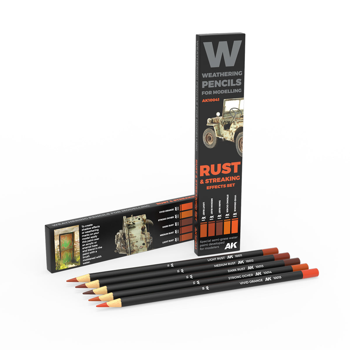 AK Interactive RUST AND STREAKING WATERCOLOUR PENCIL SET AK10041