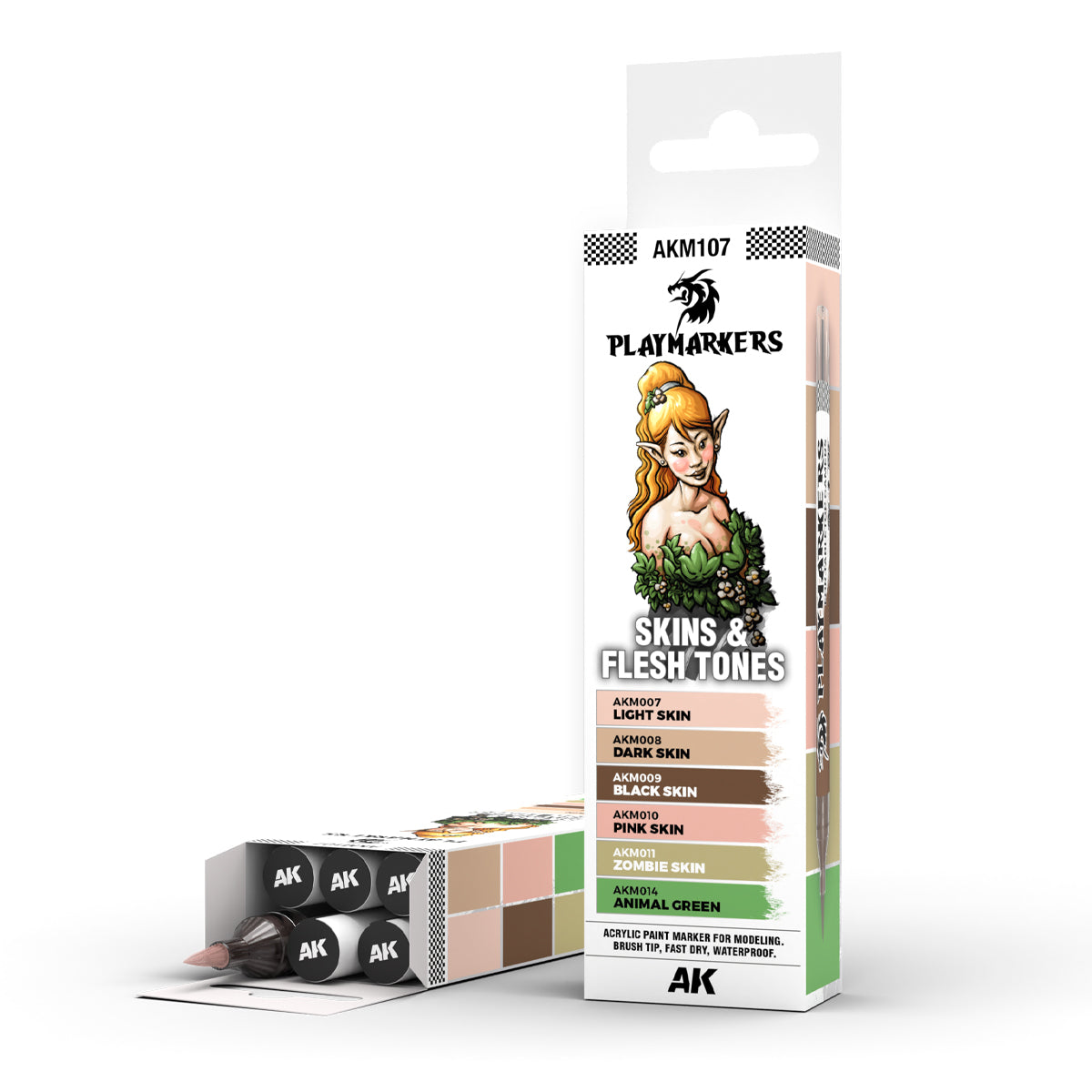 AK Interactive Playmarkers Skin & Flesh Tones Set AKM107 - Paint Pens