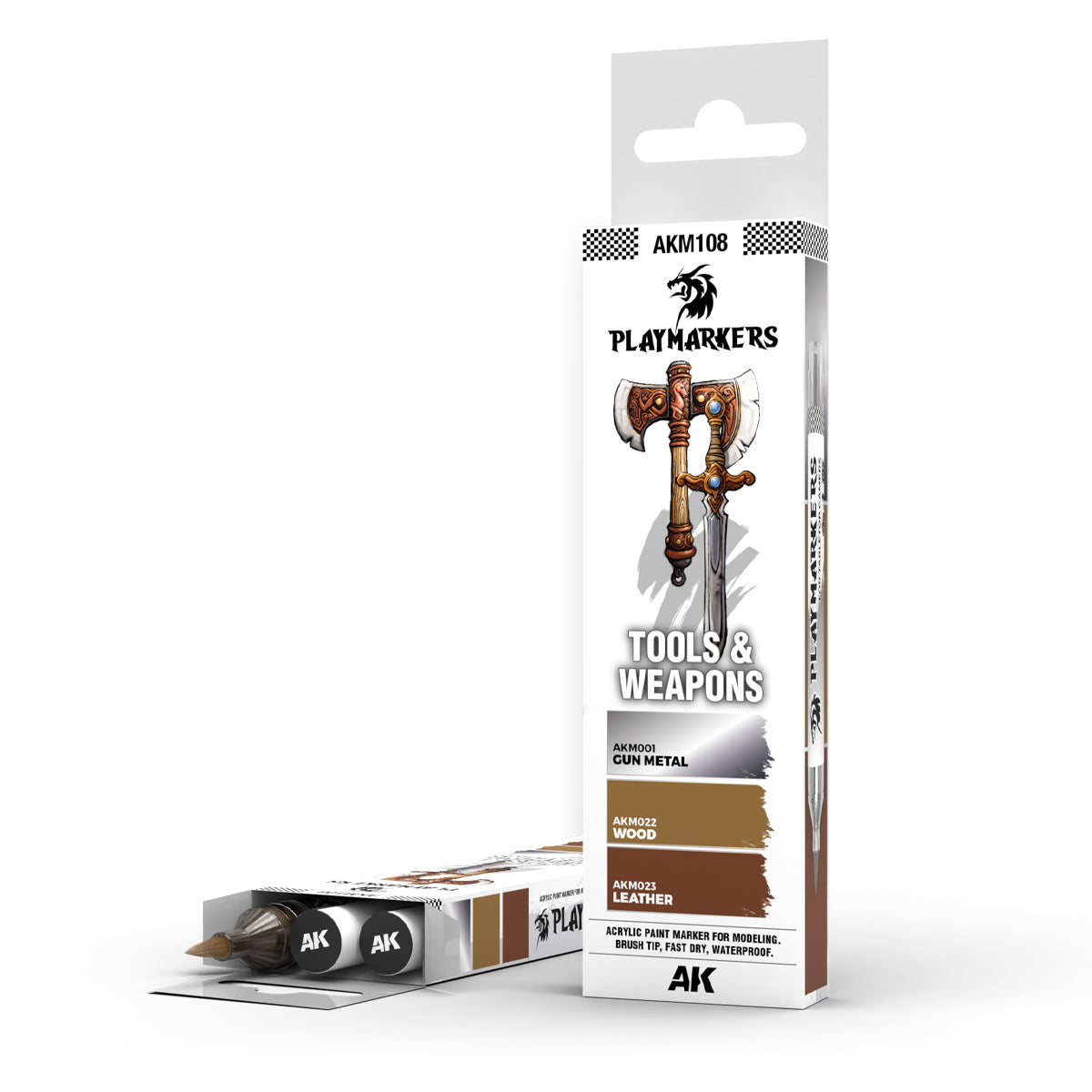 AK Interactive Playmarkers Tools & Weapons Set AKM108 - Paint Pens