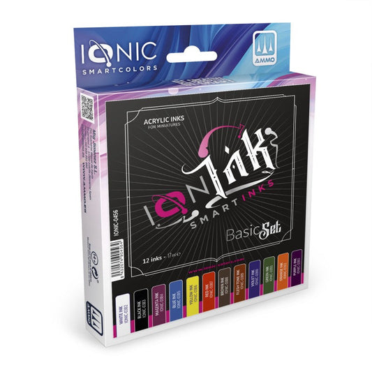 AMMO IONIC Ioninks Basic Acrylic Ink Set 12 Colours (IONIC0456) | 25% Off
