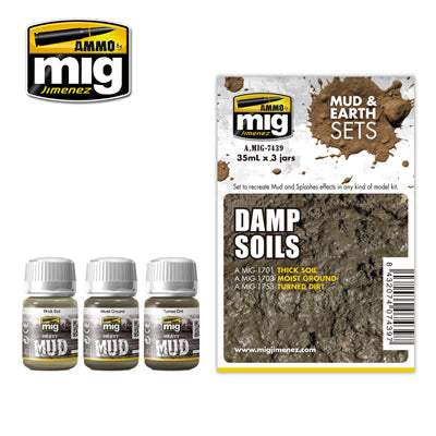 AMMO Damp Soils Mud & Earth Set (MIG7439) | Realistic Ground Effects