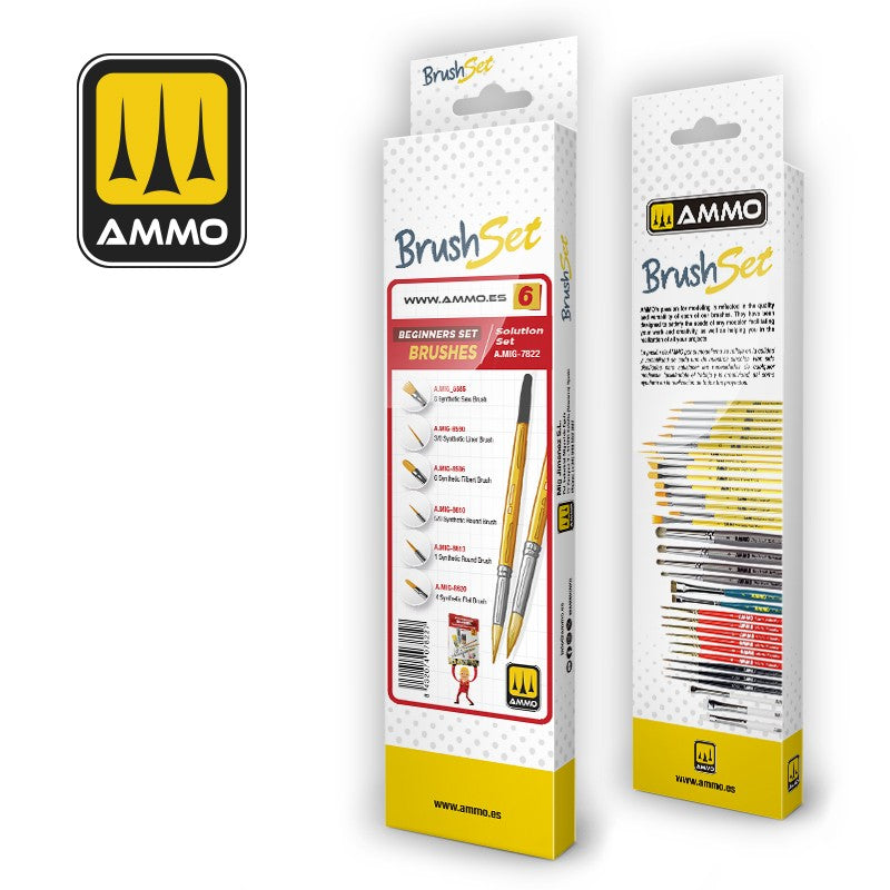 Modelling Paint Brush Set – MIG Beginners Brush Set (6-Piece Starter Pack)