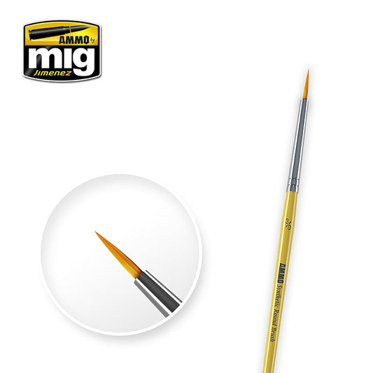 AMMO Synthetic Brush 3/0 (MIG8611) | Precision Brush for Fine Detailing
