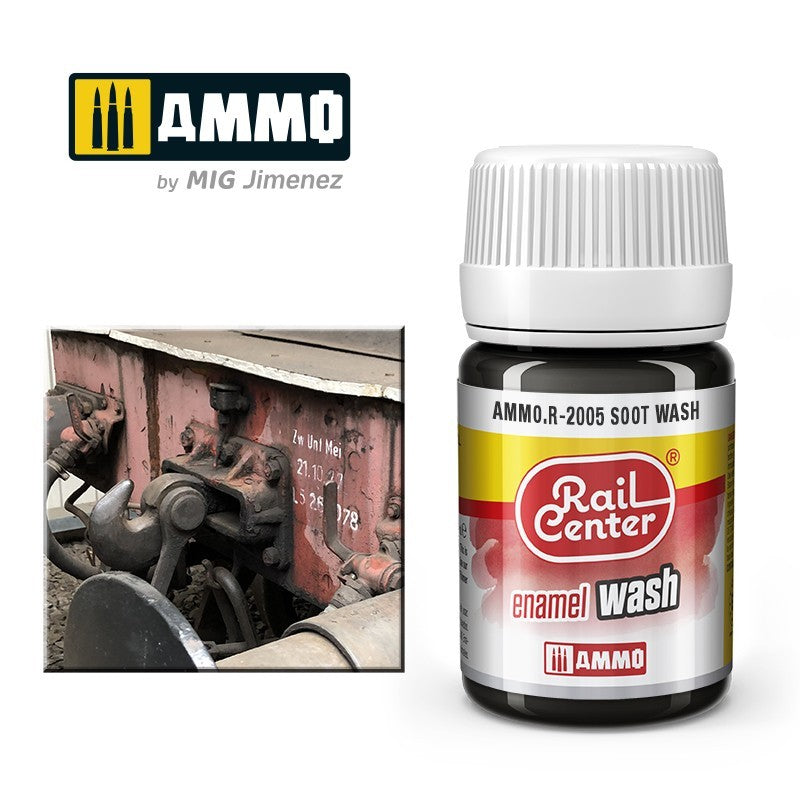 MIG Rail Center Soot Wash - Enamel Wash