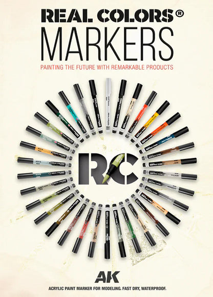 AK Interactive RCM150 Special Box Real Colors Markers – 34 Paint Pens