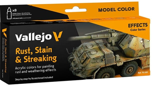 Vallejo Model Color Rust Stains & Streaking Paint Set 70.183