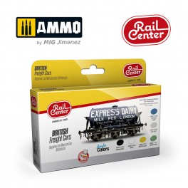 AMMO Rail Centre British Freight Cars Paint Set MIGR1009