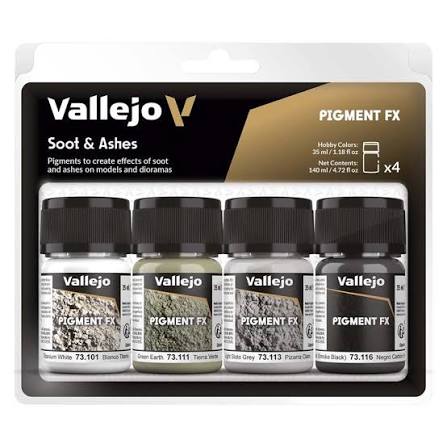 Vallejo Pigment FX Soot & Ashes Set 4 x 35ml 73.193