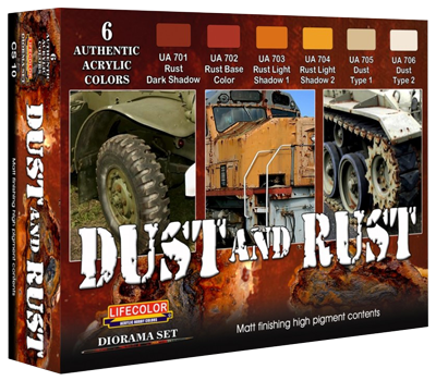 LifeColor Model Diorama Dust And Rust Paint Set