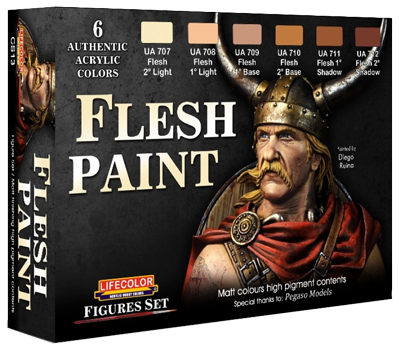 LifeColor Flesh Set 1 Acrylic Paint Set 6 x 22ml LC-CS13