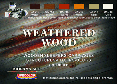 LifeColor Weathered Wood Paint Set (22ml x 6)
