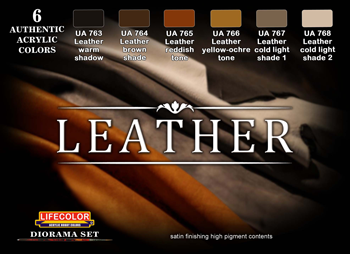 LifeColor Leather Set Acrylic Paint Set 6 x 22ml LC-CS30