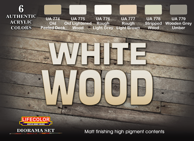Lifecolor White Wood Paint Set LC-CS38
