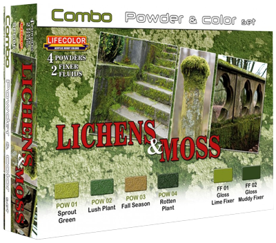LifeColor Lichens & Moss Powder & Colour Set 6 x 22ml LC-SPG06