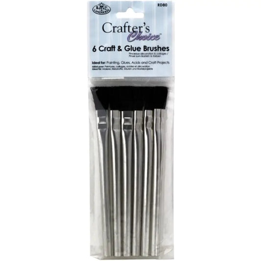 Crafter's Choice Craft & Glue Brushes 6‑Pack