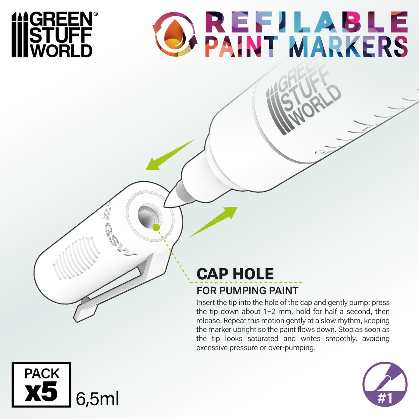 Green Stuff World Refillable Paint Pen Sets