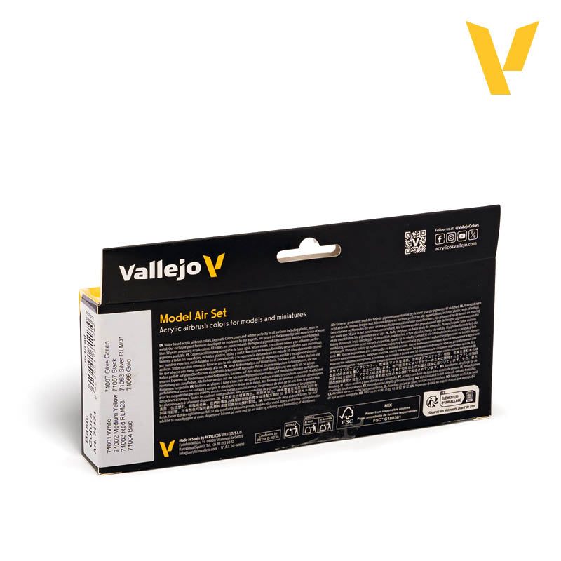 Vallejo Model Air Basic Colors Set 8 x 17ml 71.174
