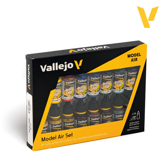 Vallejo Model Air Basic Colors Set 16 x 17ml 71.178