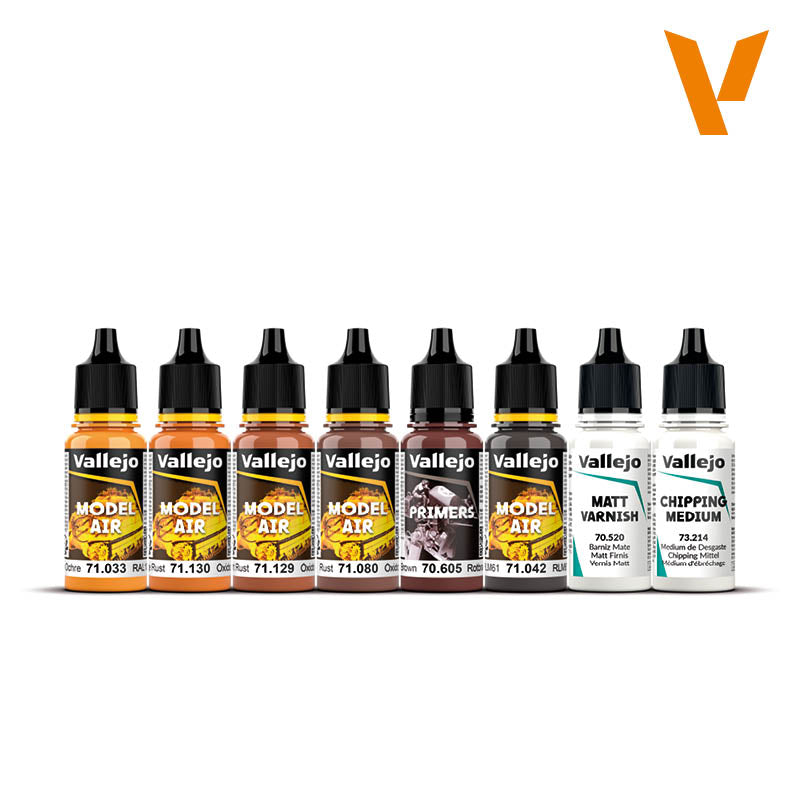 Vallejo Model Air Rust & Chipping Effects Set 8 x 17ml 71.186