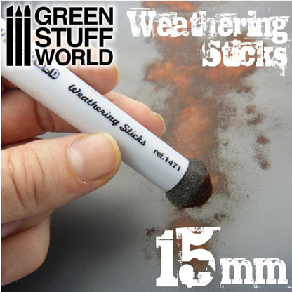 Green Stuff World Weathering Sticks Foam Sponge Brushes 15mm (2pcs)